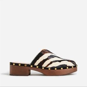 J. Crew Zebra Calf Hair Clogs